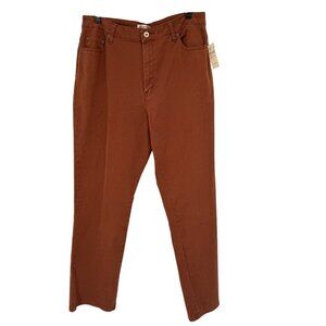 Coldwater Creek brown High-Waisted Jeans Size 14 Straight Leg Cotton stretch new
